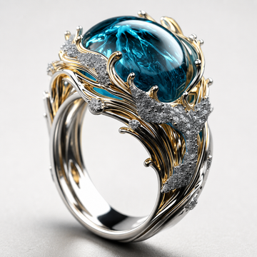Selena – Anillo vintage de cristal marino