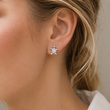 Marina – Pendientes con tortuga marina de plata con opal