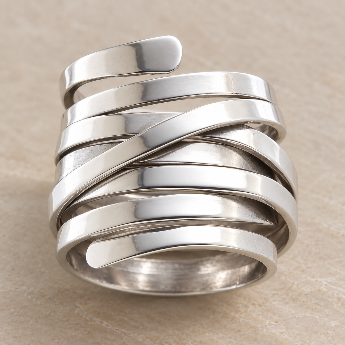 Bliss – Anillo Vintage Grueso de Plata