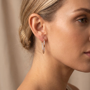 Cleah – Pendientes sofisticados de zirconia dorada