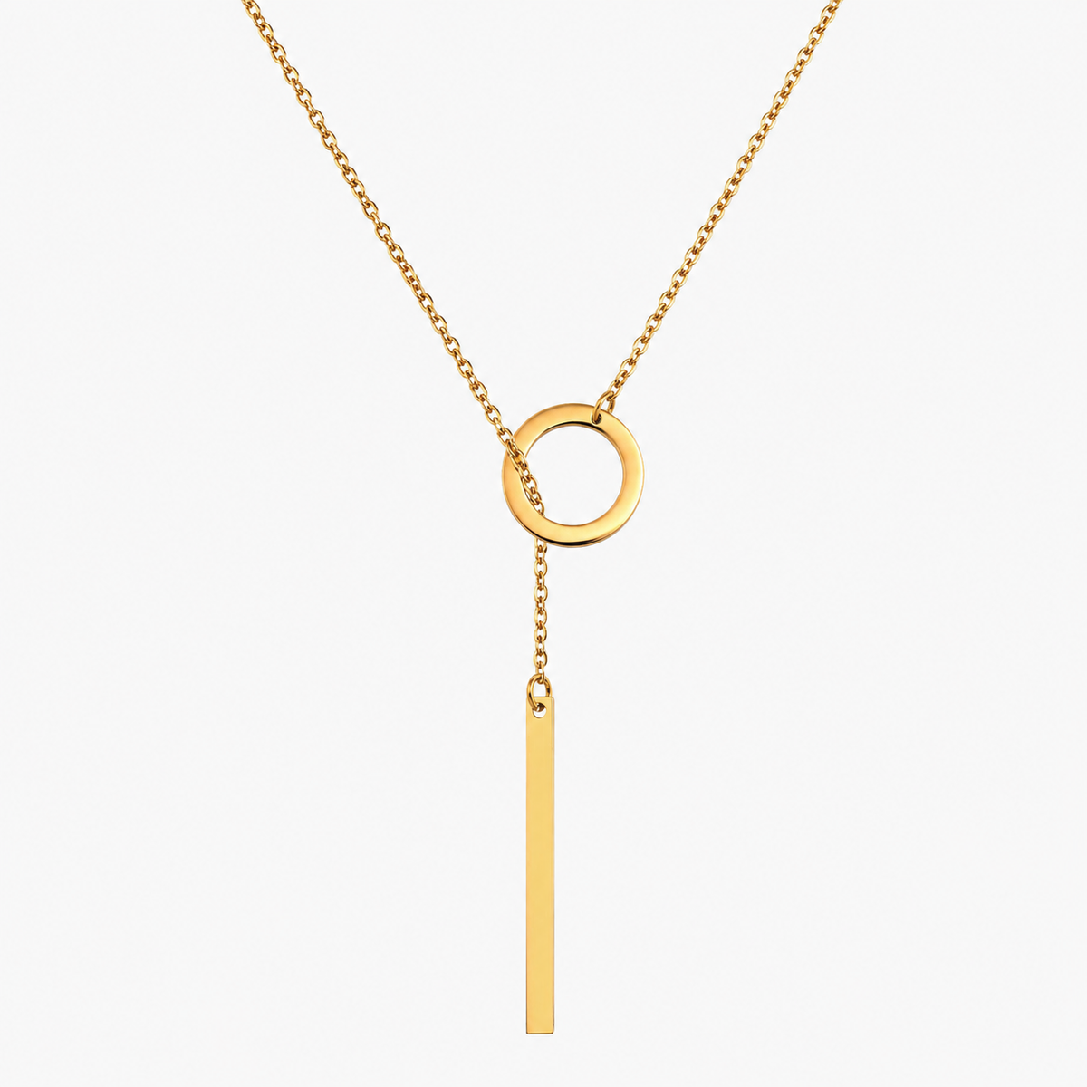Blythe – Collar lariat dorado con barra