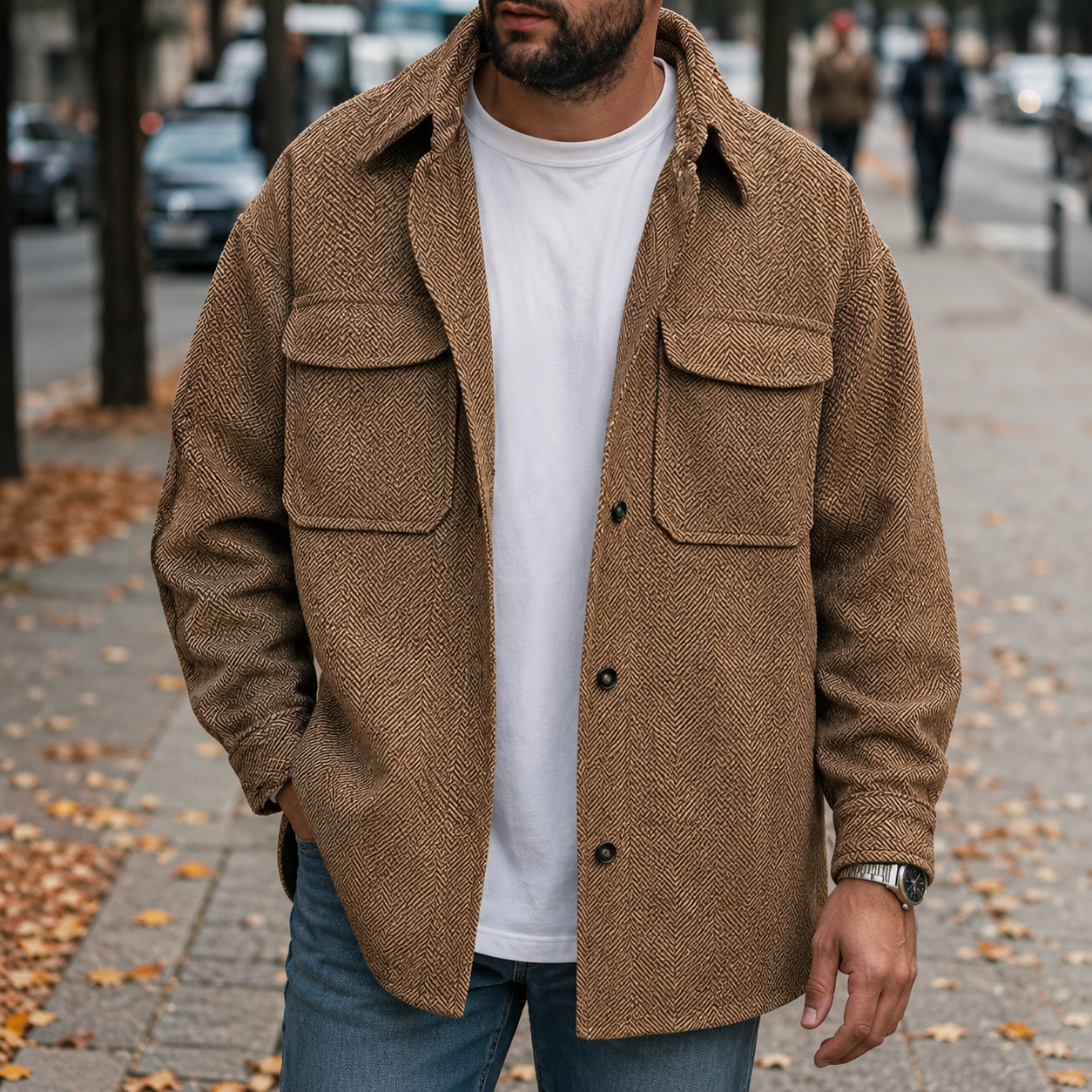 Finn - Sobrecamisa casual para hombre con botones
