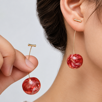 Pendientes largos de cereza seca