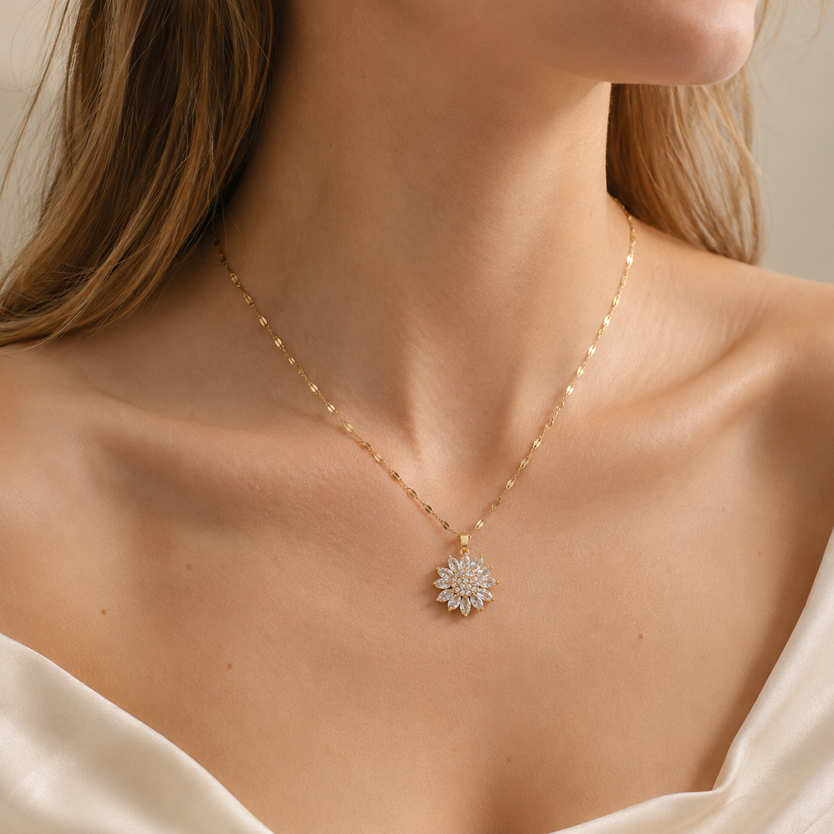 Anaya – Collar de girasoles luminosos con picos