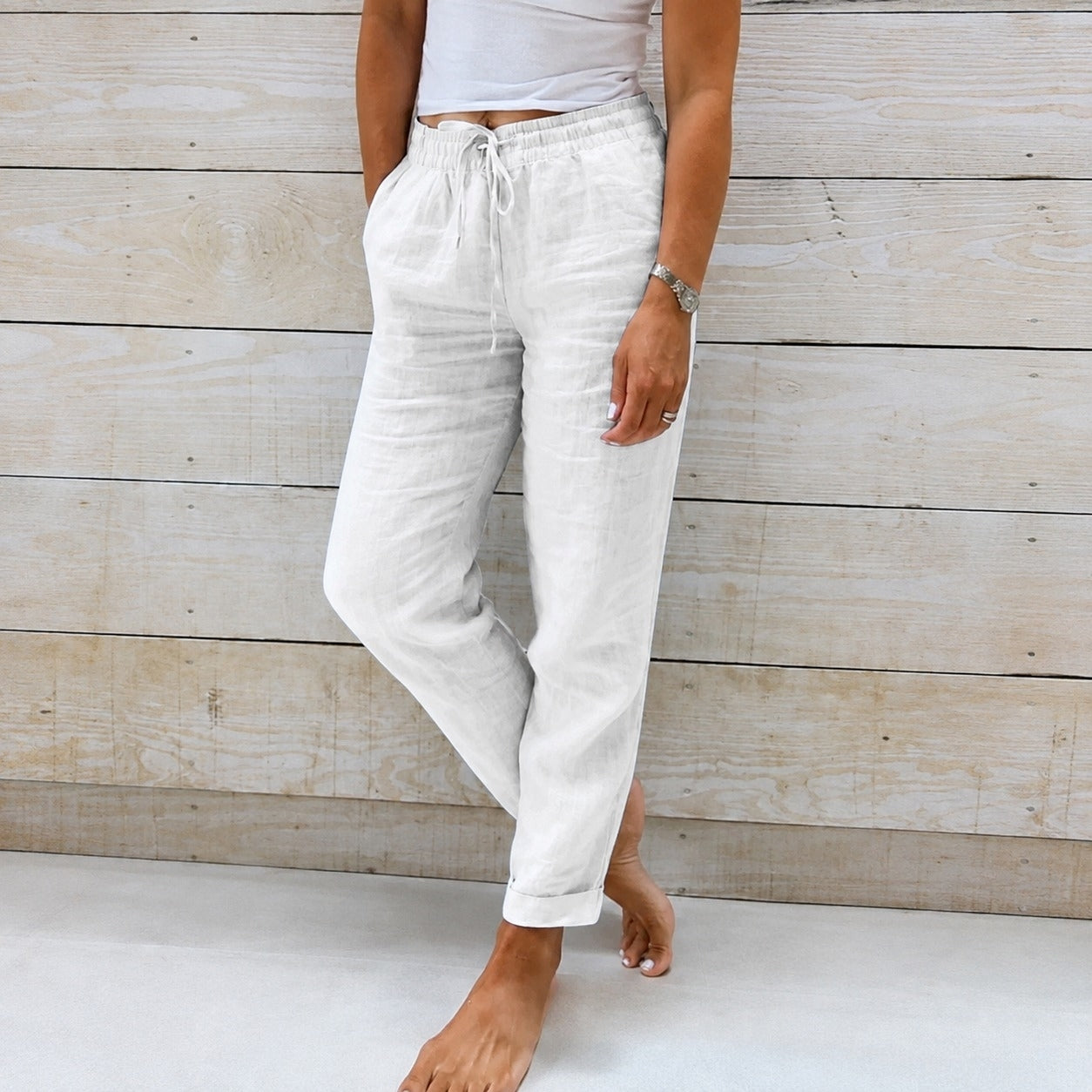 Stacy - Pantalón casual para mujeres de tela ligera