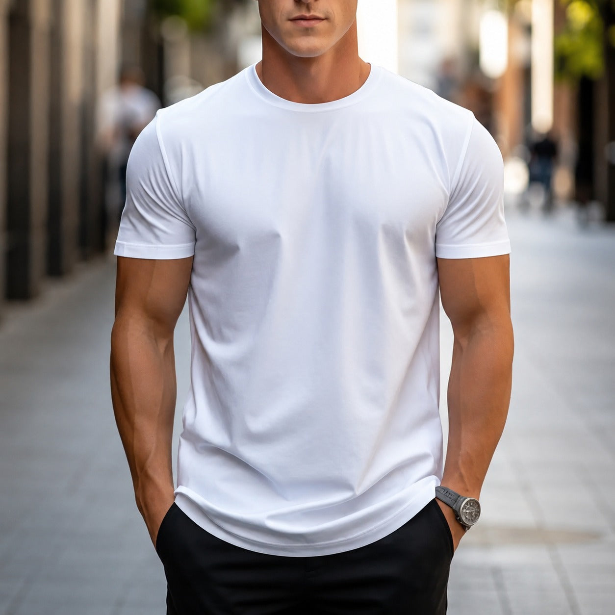 Owen - Camiseta casual y lisa para hombres