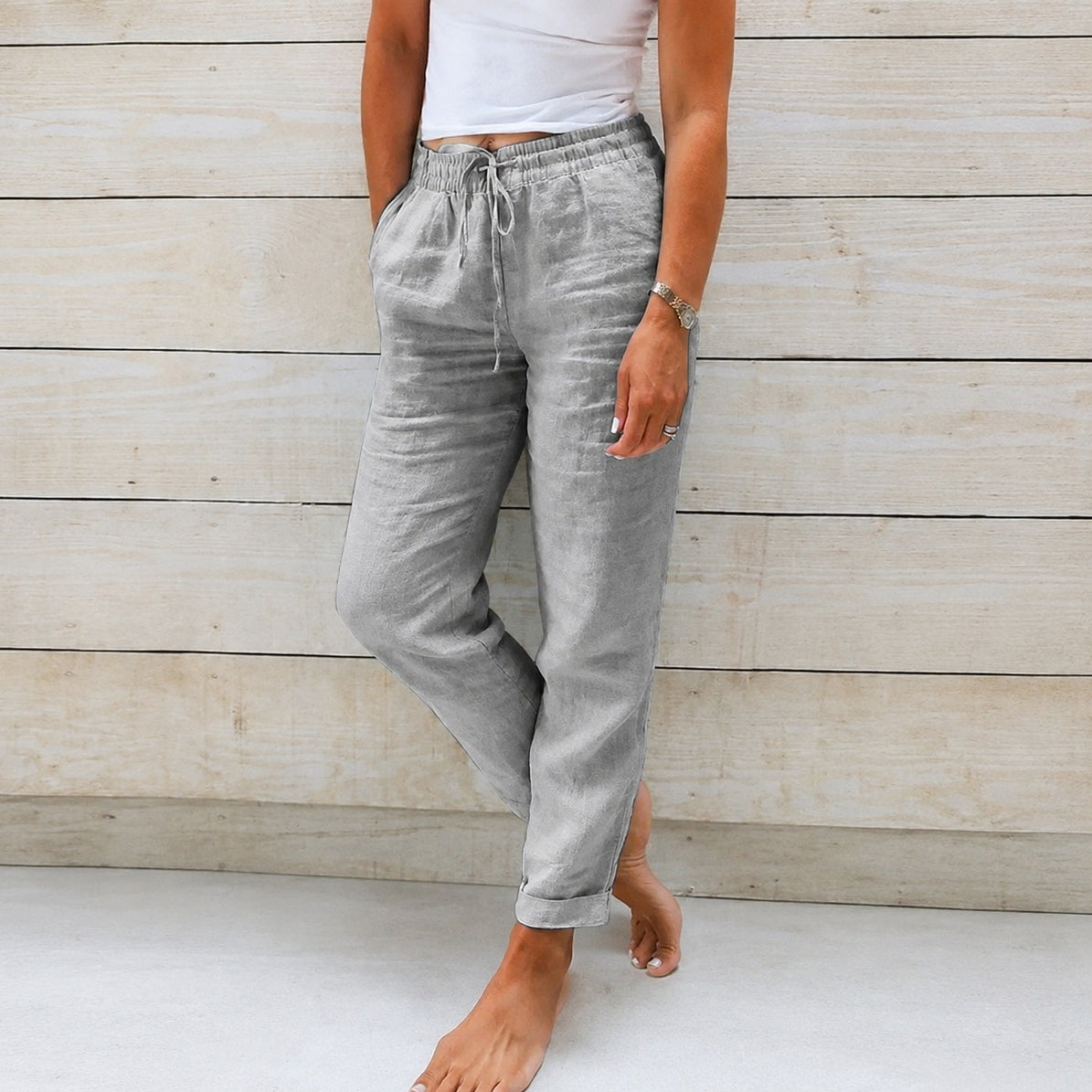 Stacy - Pantalón casual para mujeres de tela ligera