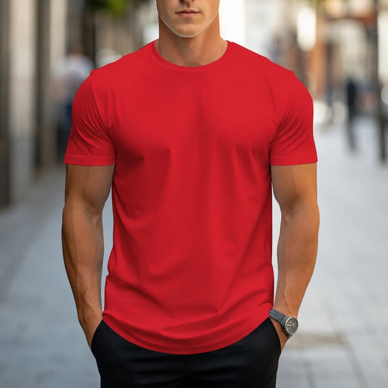 Owen - Camiseta casual y lisa para hombres