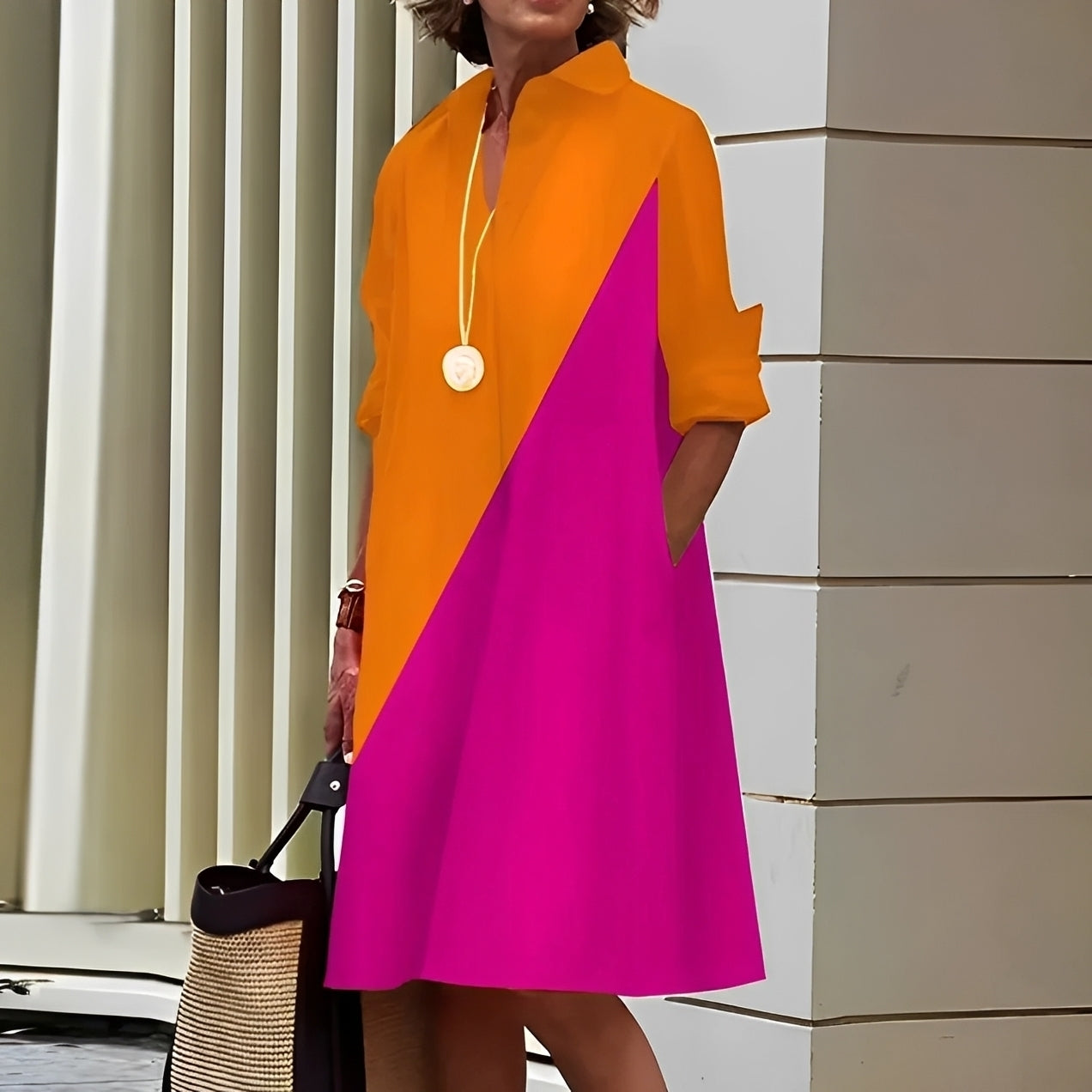 Alissa - Vestido midi suelto y cómodo para mujeres