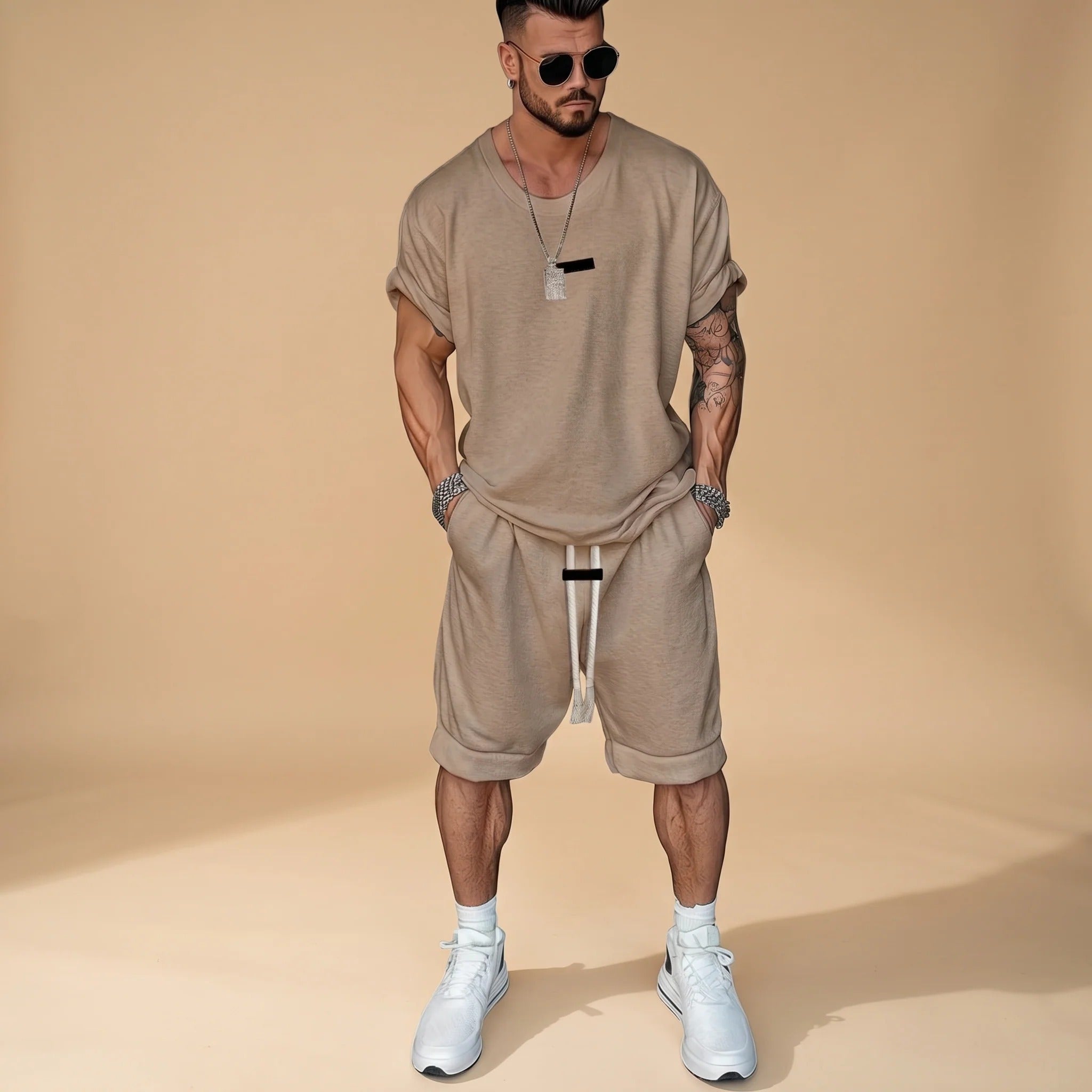 Alan - Conjunto de Camisa y Pantalones Cortos Relajados