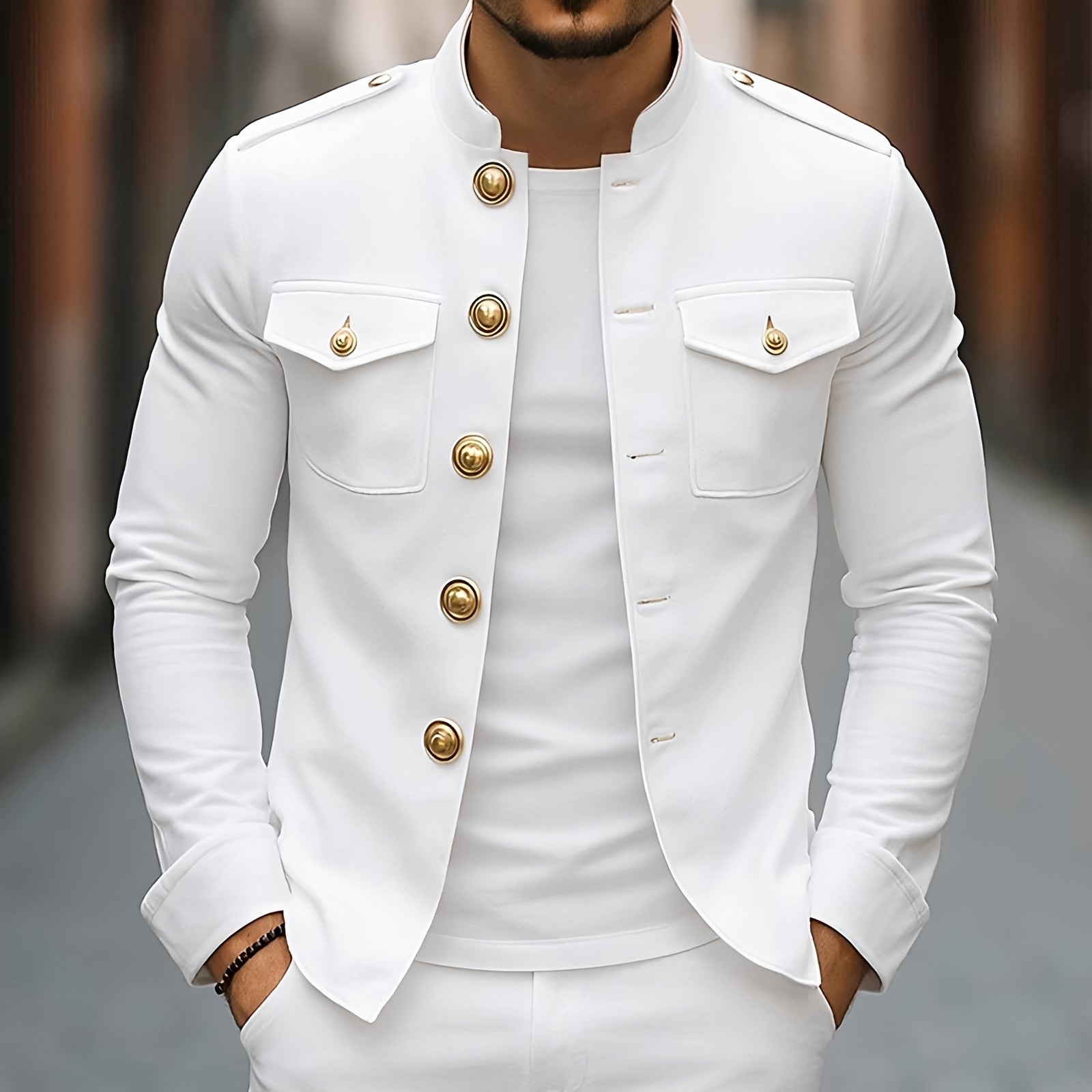 Leighton - Chaqueta Clásica Casual con Botones