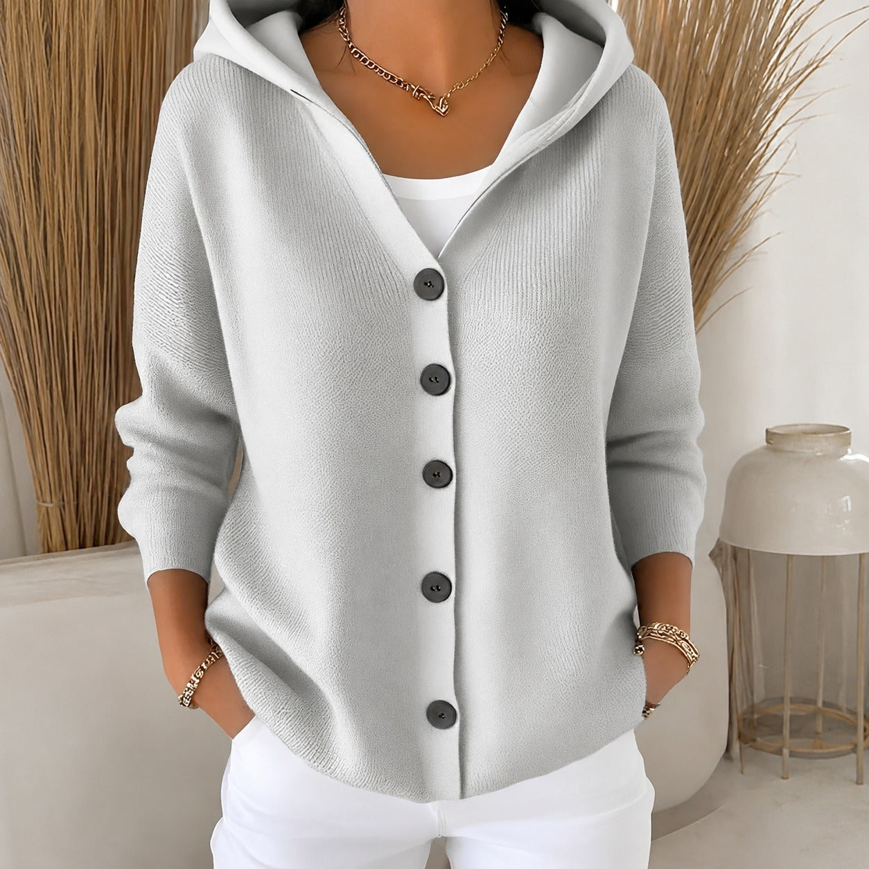 Ryanne - Chaqueta de manga larga con capucha para mujeres