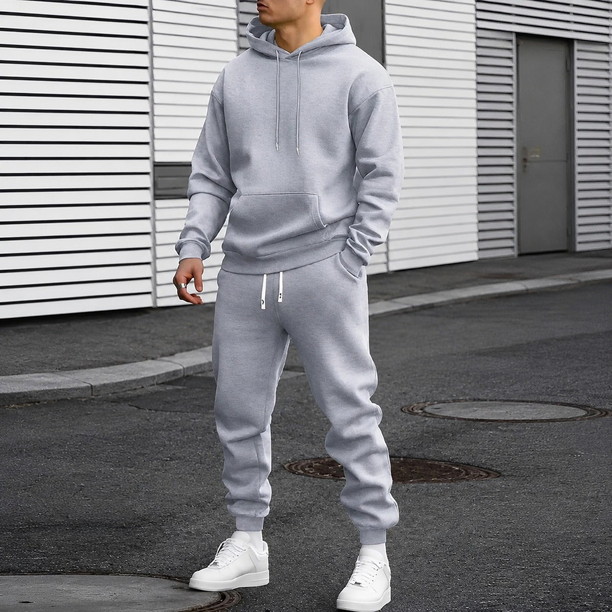 Arvel - Conjunto de chándal cómodo con capucha para hombres