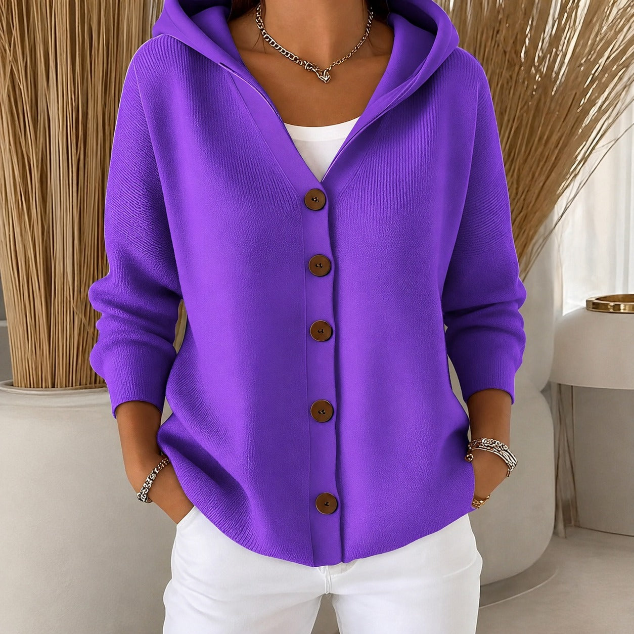 Ryanne - Chaqueta de manga larga con capucha para mujeres