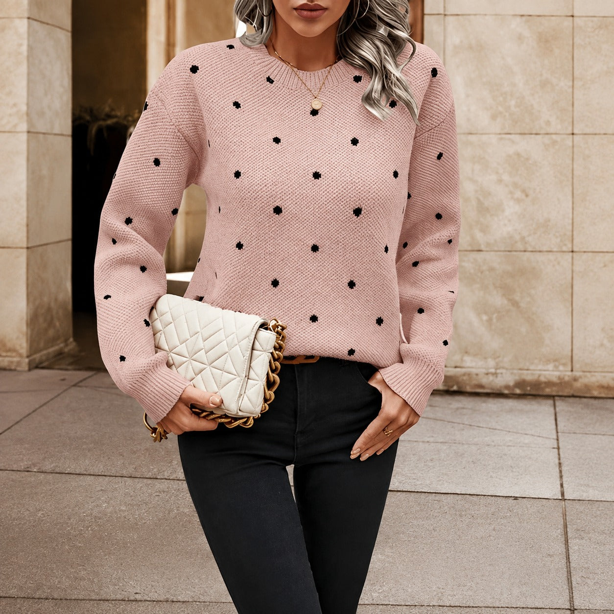Karly - Suéter de mujer con estampado de lunares