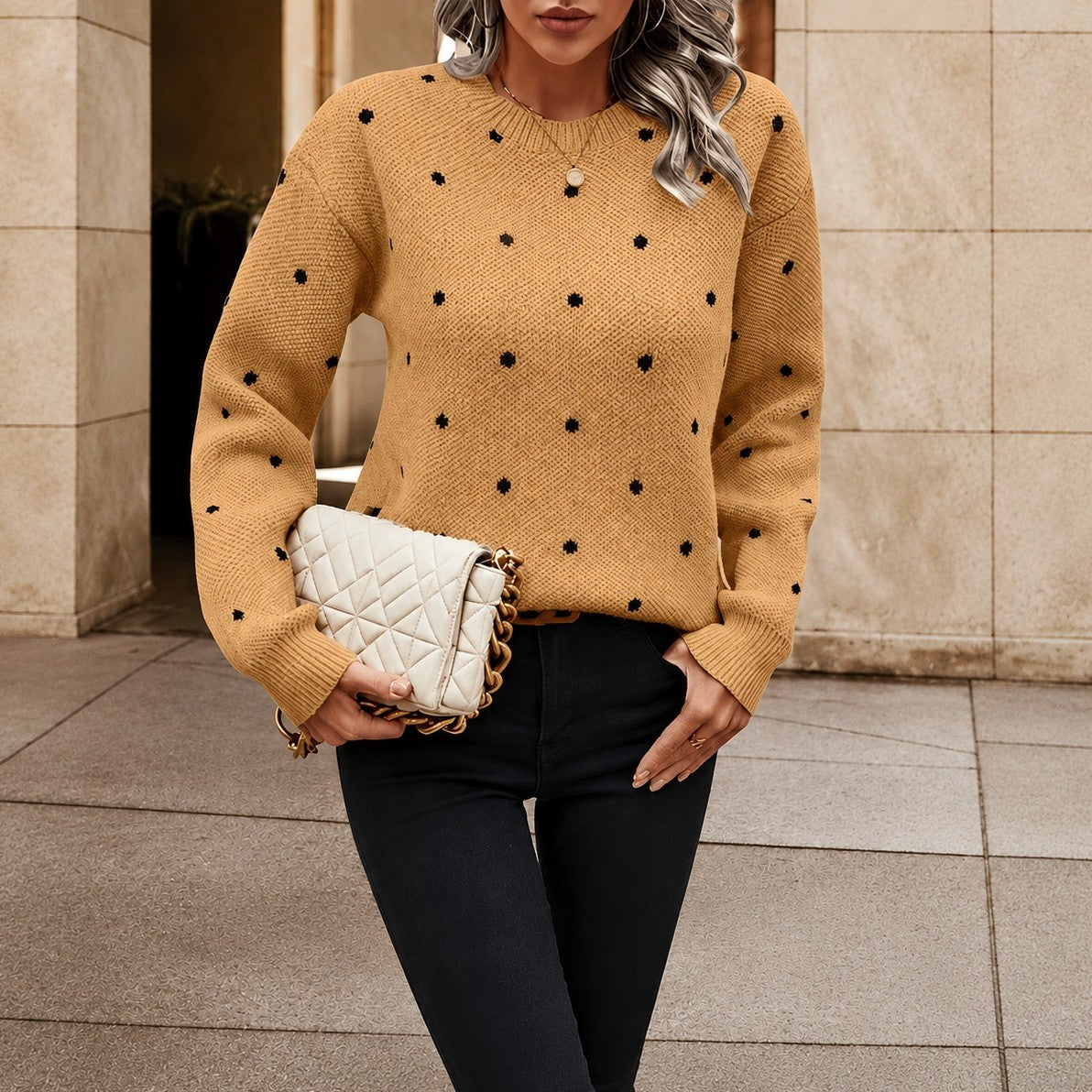 Karly - Suéter de mujer con estampado de lunares