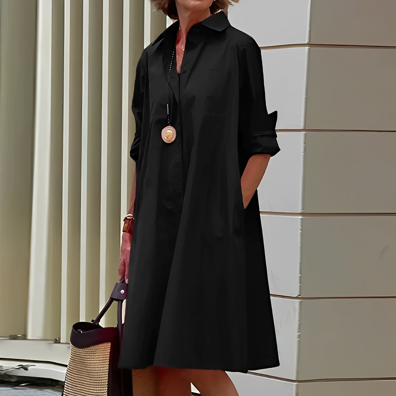 Alissa - Vestido midi suelto y cómodo para mujeres