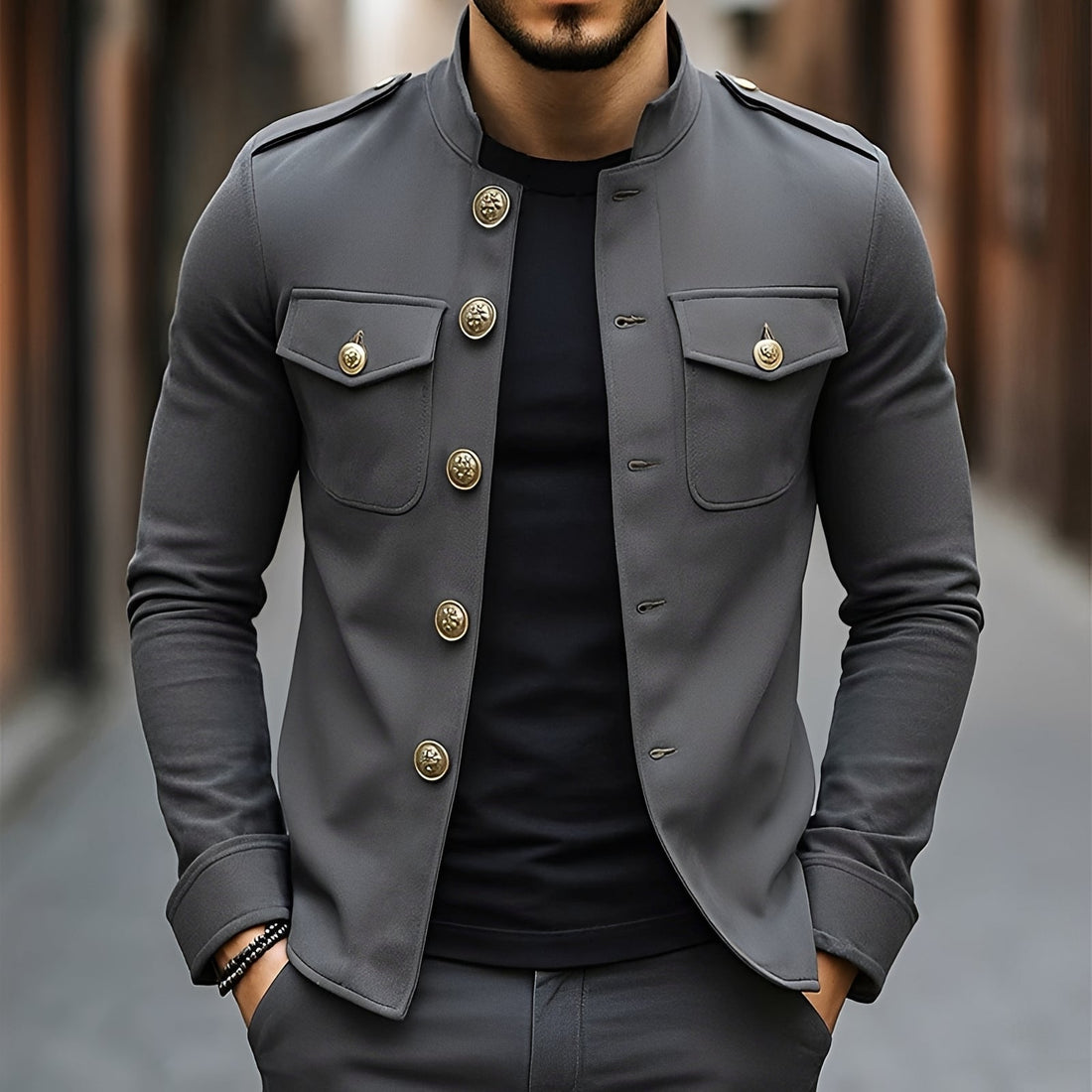 Leighton - Chaqueta Clásica Casual con Botones