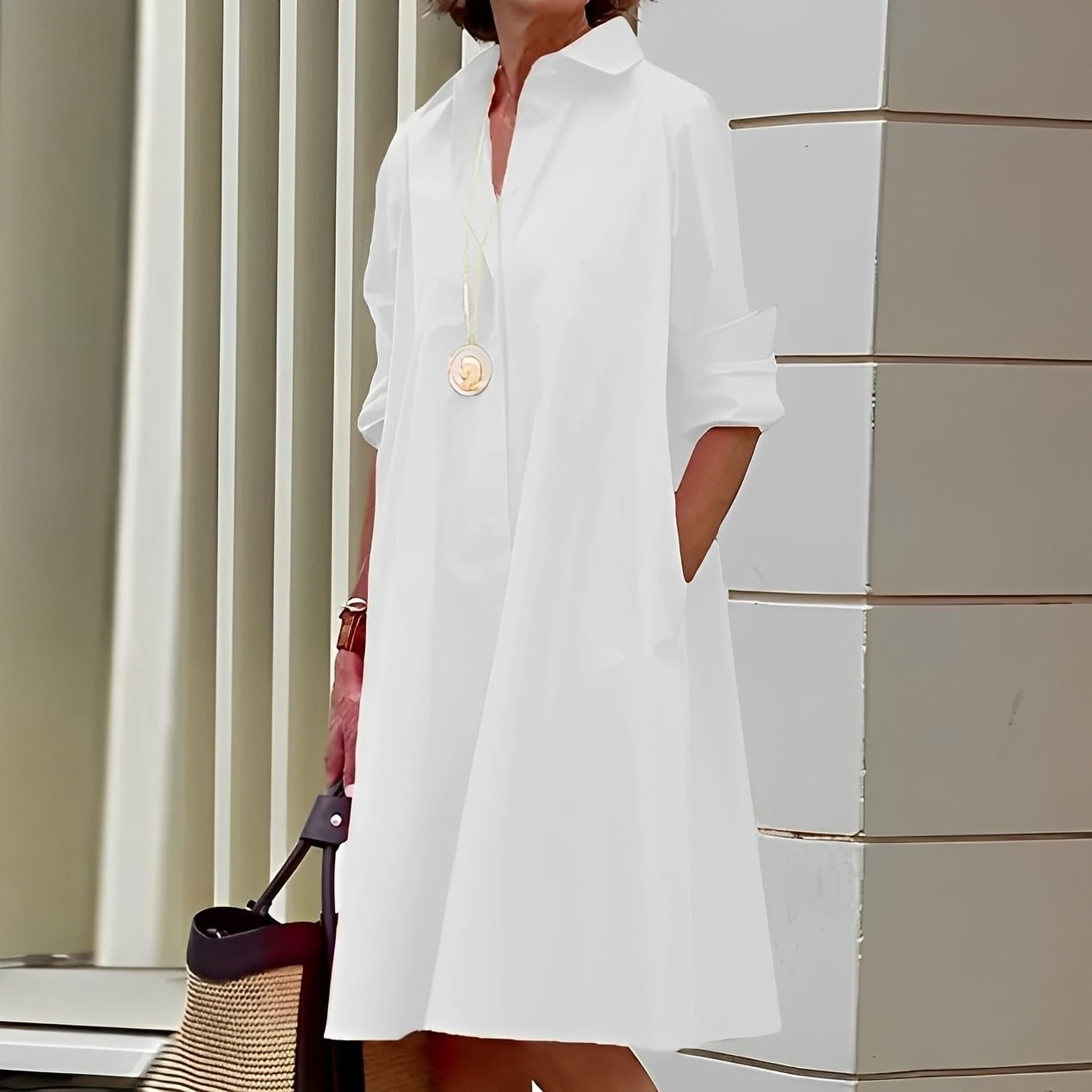 Alissa - Vestido midi suelto y cómodo para mujeres