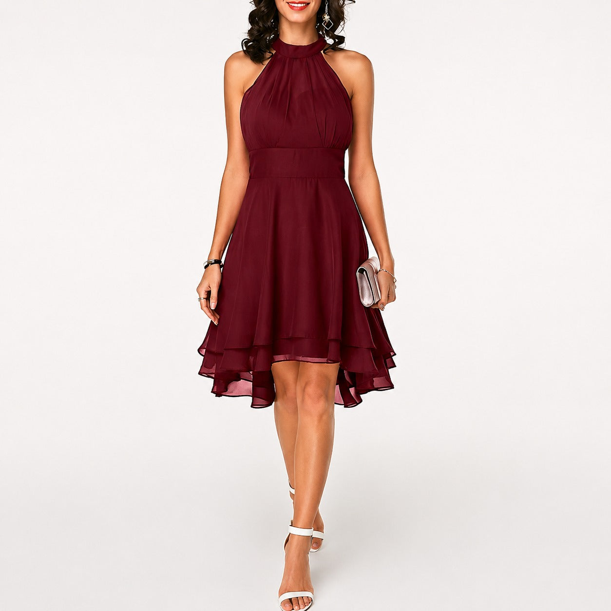 Kristina - Vestido Corto Elegante con Cuello Halter