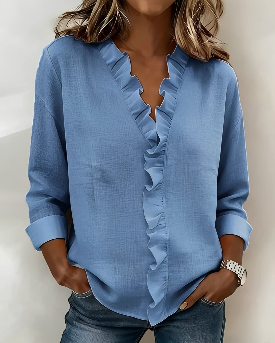 Samia - Blusa Elegante de Manga Larga