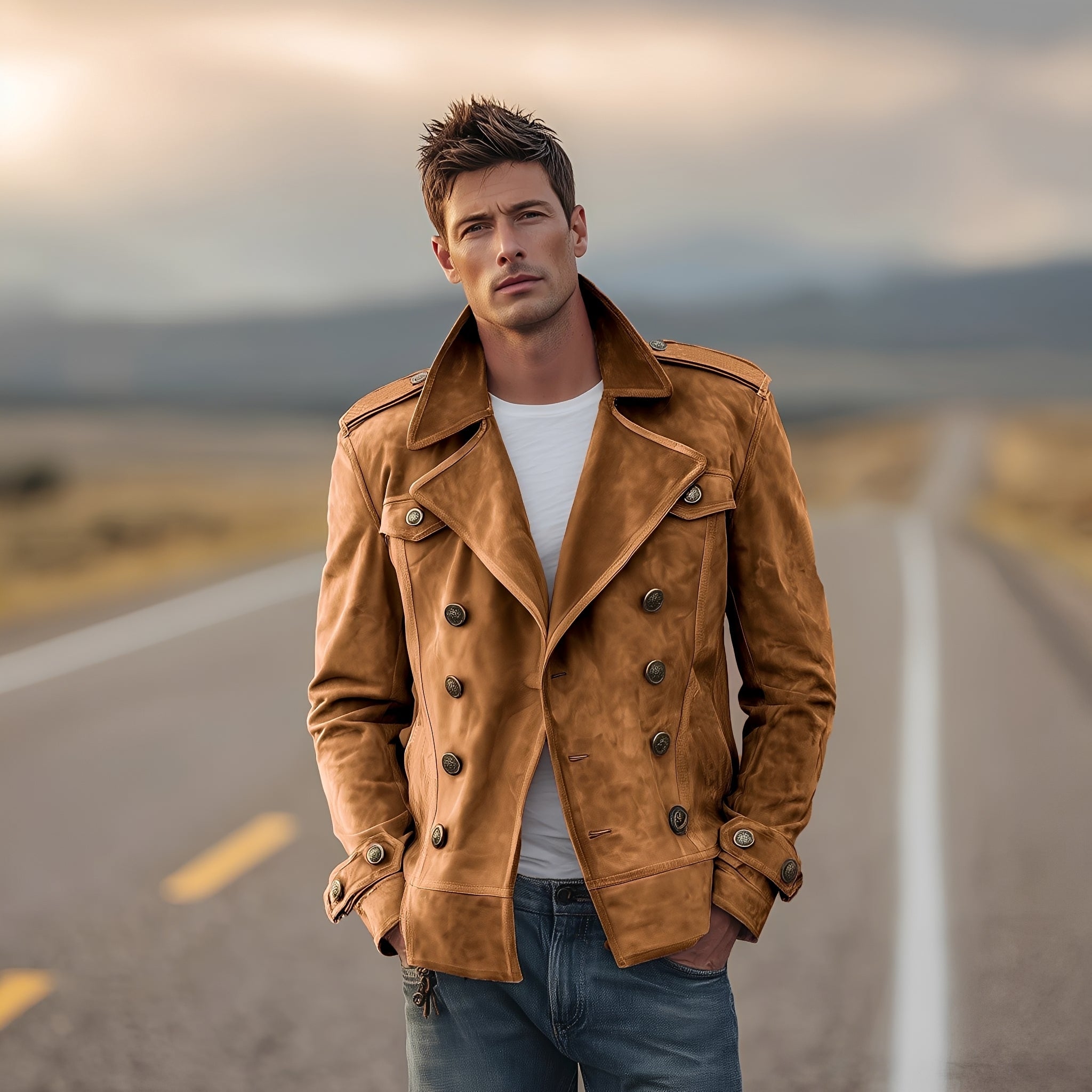 Marv - Chaqueta Elegante de Doble Botonadura
