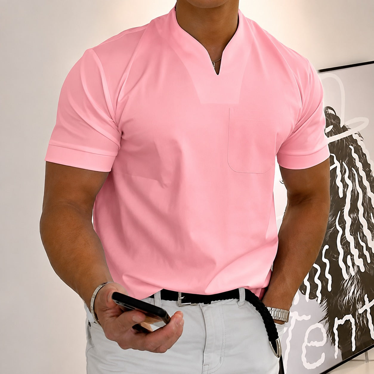 Jason - Camiseta de fitness para hombre de manga corta