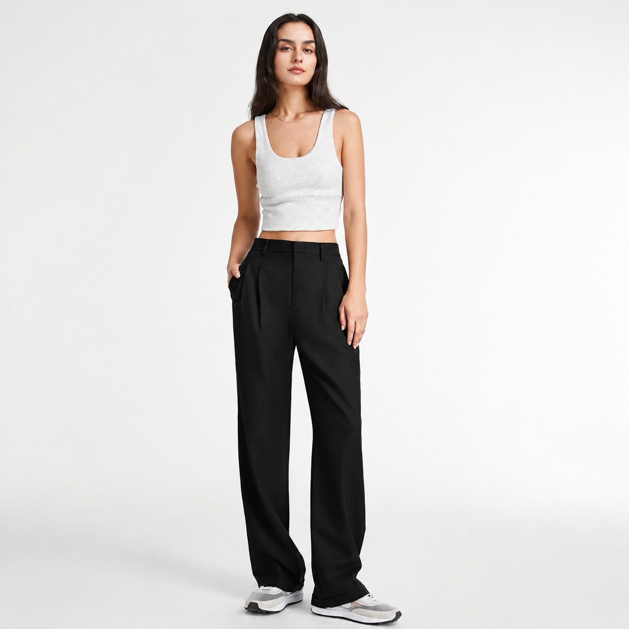 Amira - Pantalones de traje holgados de pierna recta