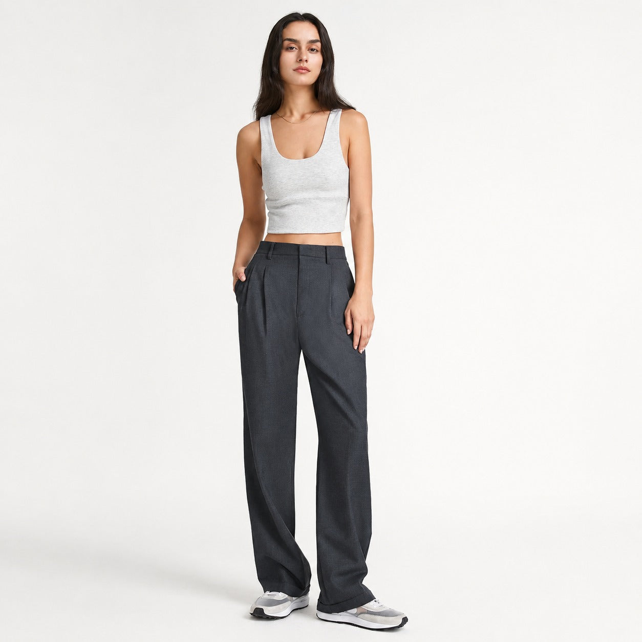 Amira - Pantalones de traje holgados de pierna recta