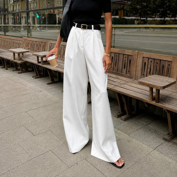 Marlene - Pantalones de pierna ancha sin cinturón