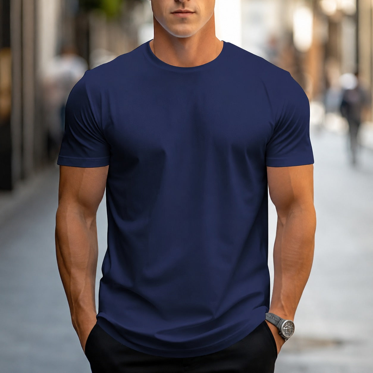 Owen - Camiseta casual y lisa para hombres
