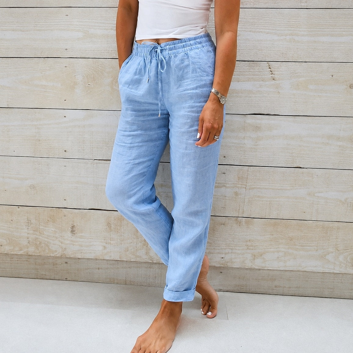 Stacy - Pantalón casual para mujeres de tela ligera