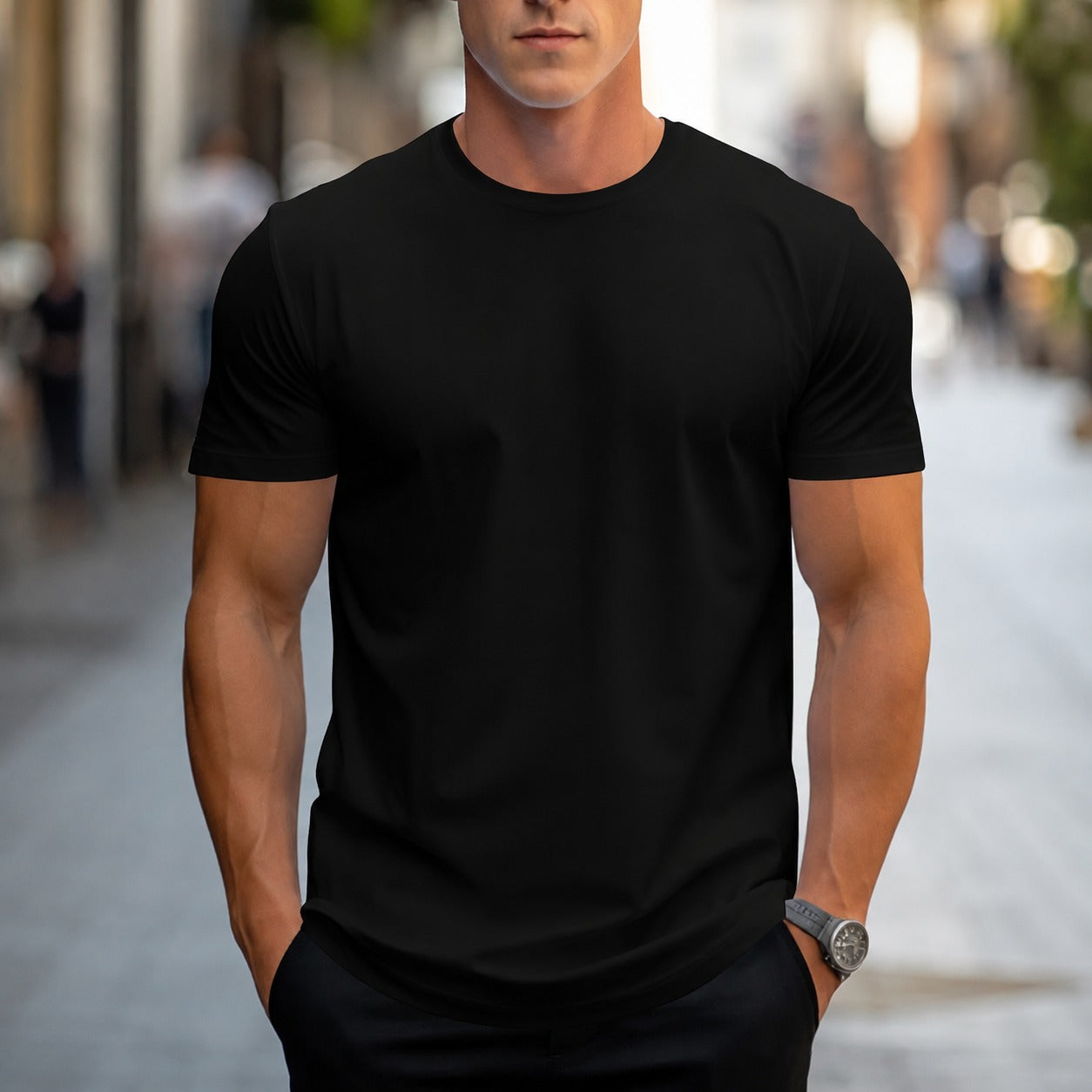 Owen - Camiseta casual y lisa para hombres