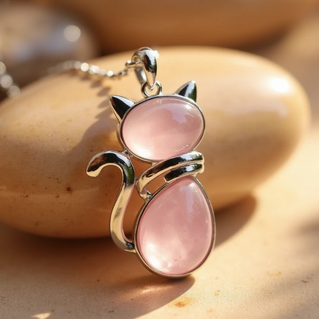 Mila – Collar de gato con piedra auténtica