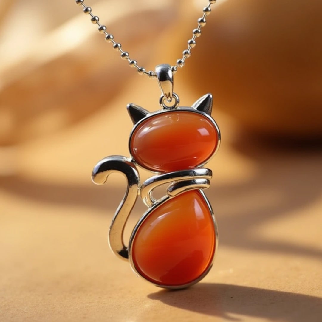 Mila – Collar de gato con piedra auténtica