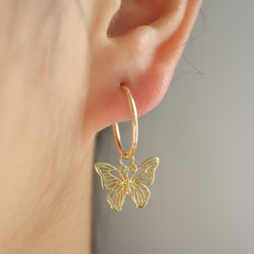 Pendientes Mariposa - Mariposa Hueca Colgante