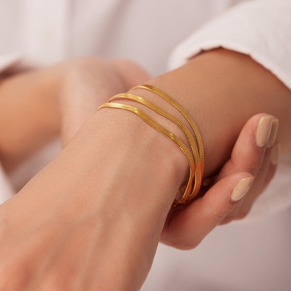 Abela - Pulsera de 3 capas en espiga