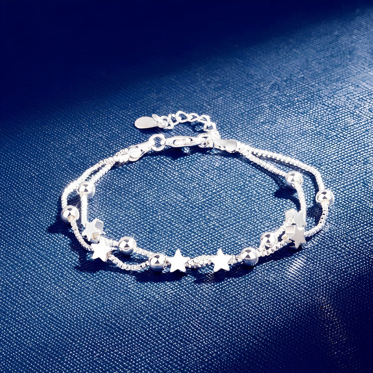 Yuna – Pulsera doble círculo estrella de estilo coreano