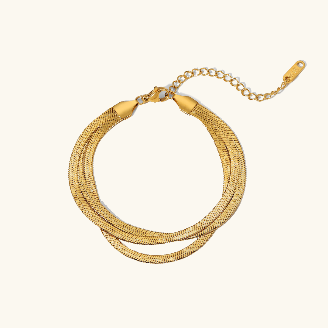 Abela - Pulsera de 3 capas en espiga