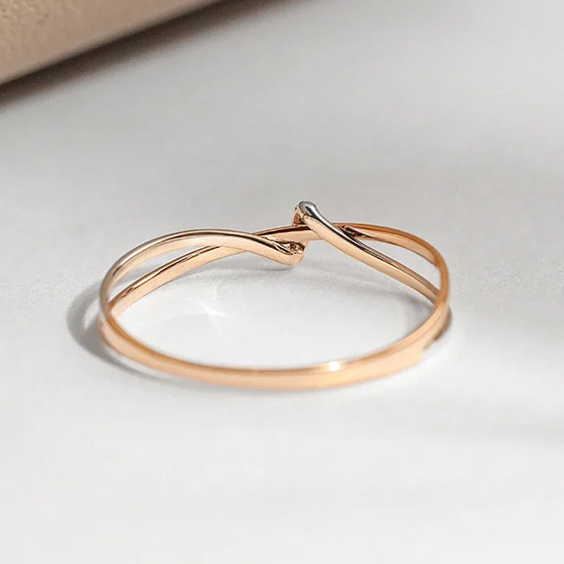 Eleane – Anillo Infinito Bicolor Sofisticado