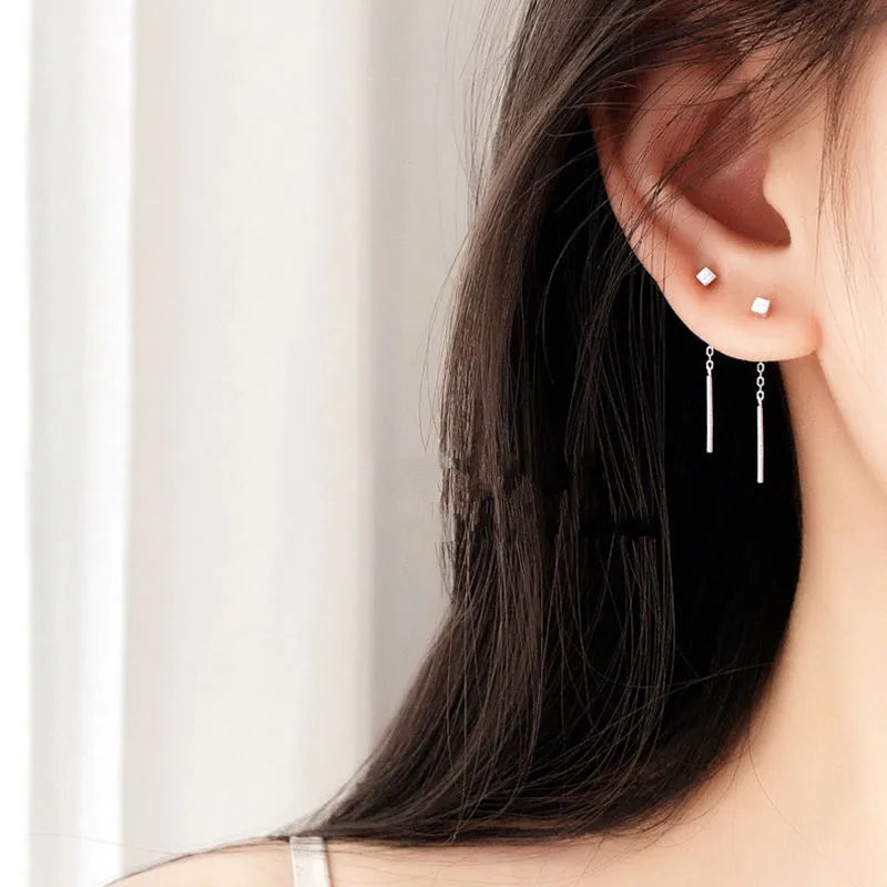 Kaelen – Pendientes de cubo y borlas elegantes
