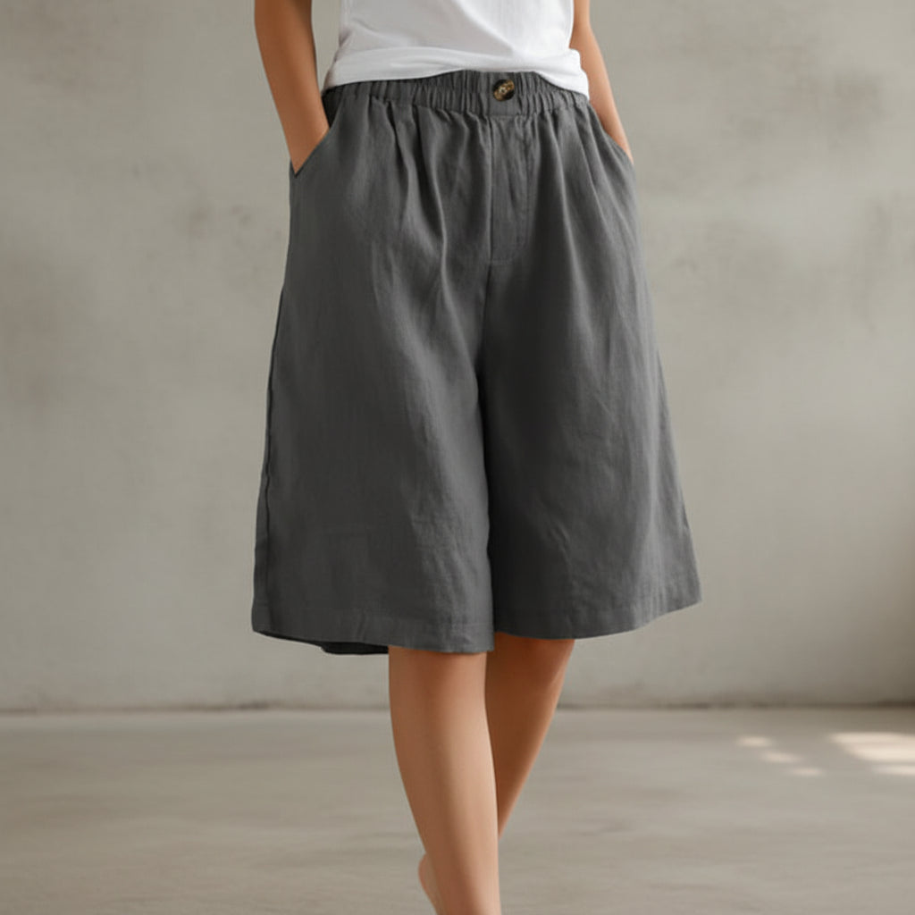 Renee- Pantalones cortos cómodos para damas con bolsillos