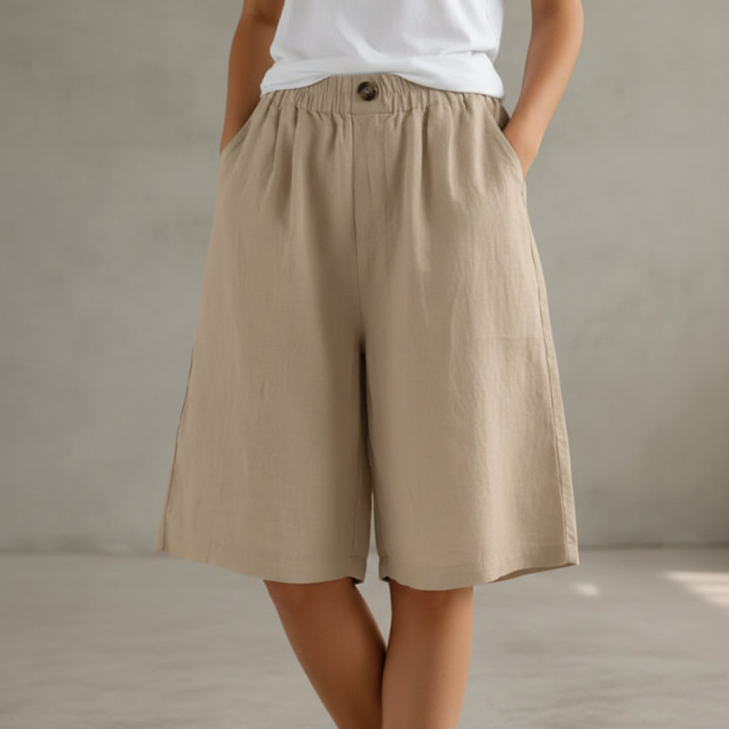 Renee- Pantalones cortos cómodos para damas con bolsillos
