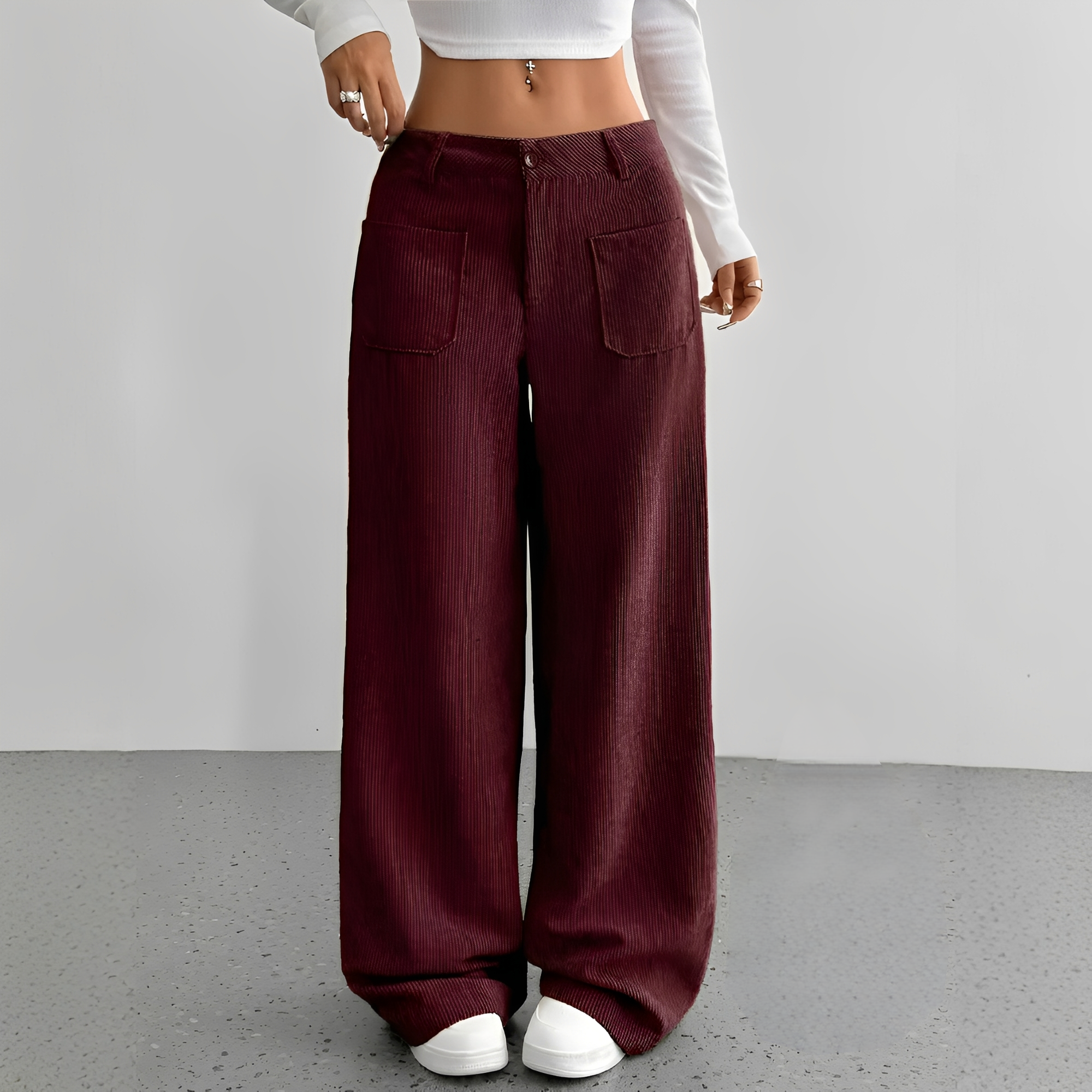 Isabelle - Pantalones de Pana de Tiro Alto