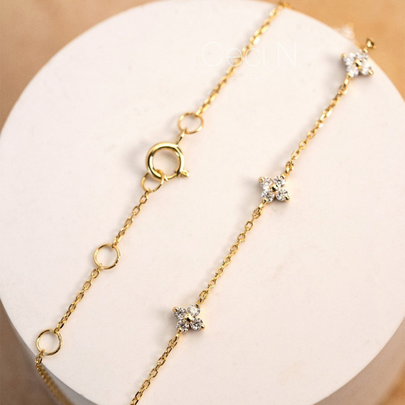 Pulsera de Flores de Circonio - Pulsera Minimalista