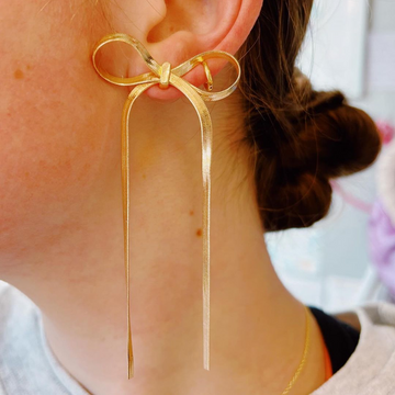 Pendientes largos con flecos - Pendientes Ribbon