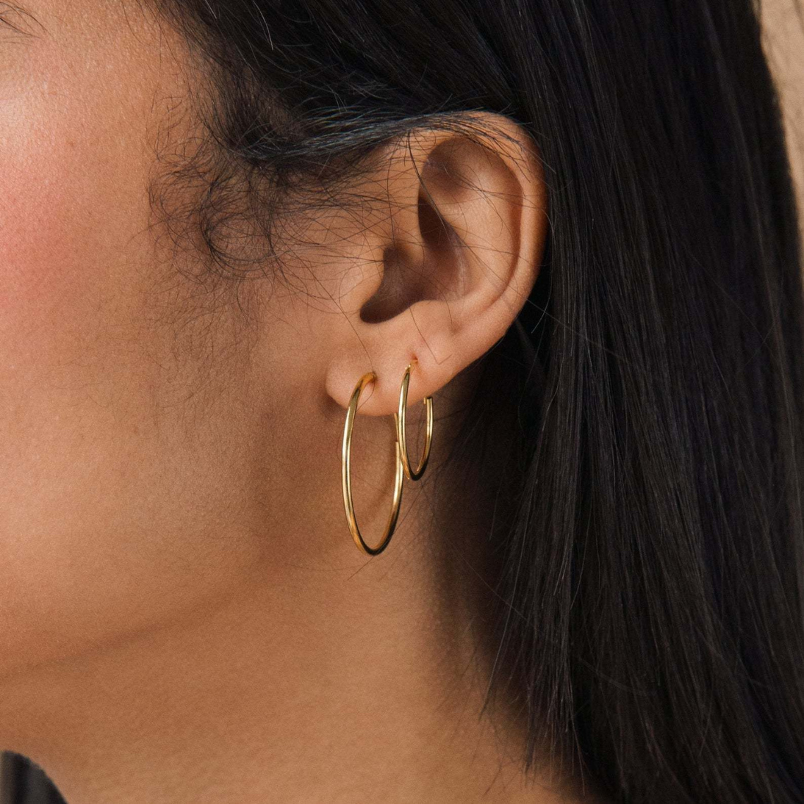 Aros livianos - Pendientes en oro y plata (set de 4)