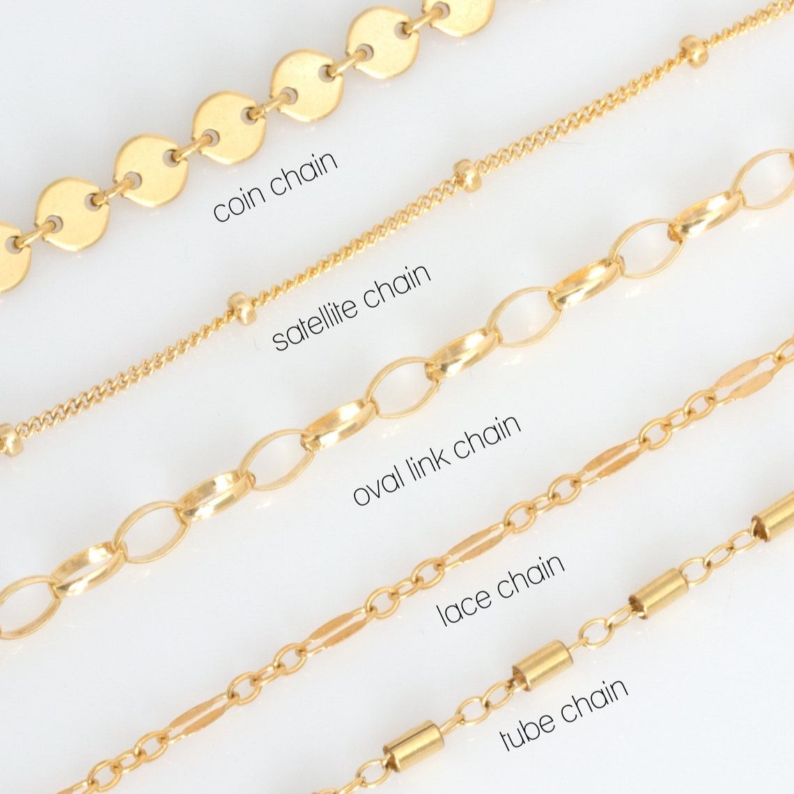 Pulsera de discos de cadena tubular - Conjunto de pulseras apilables