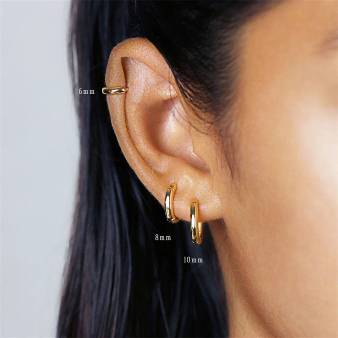 Aros Huggie de Oro - 7 Piezas