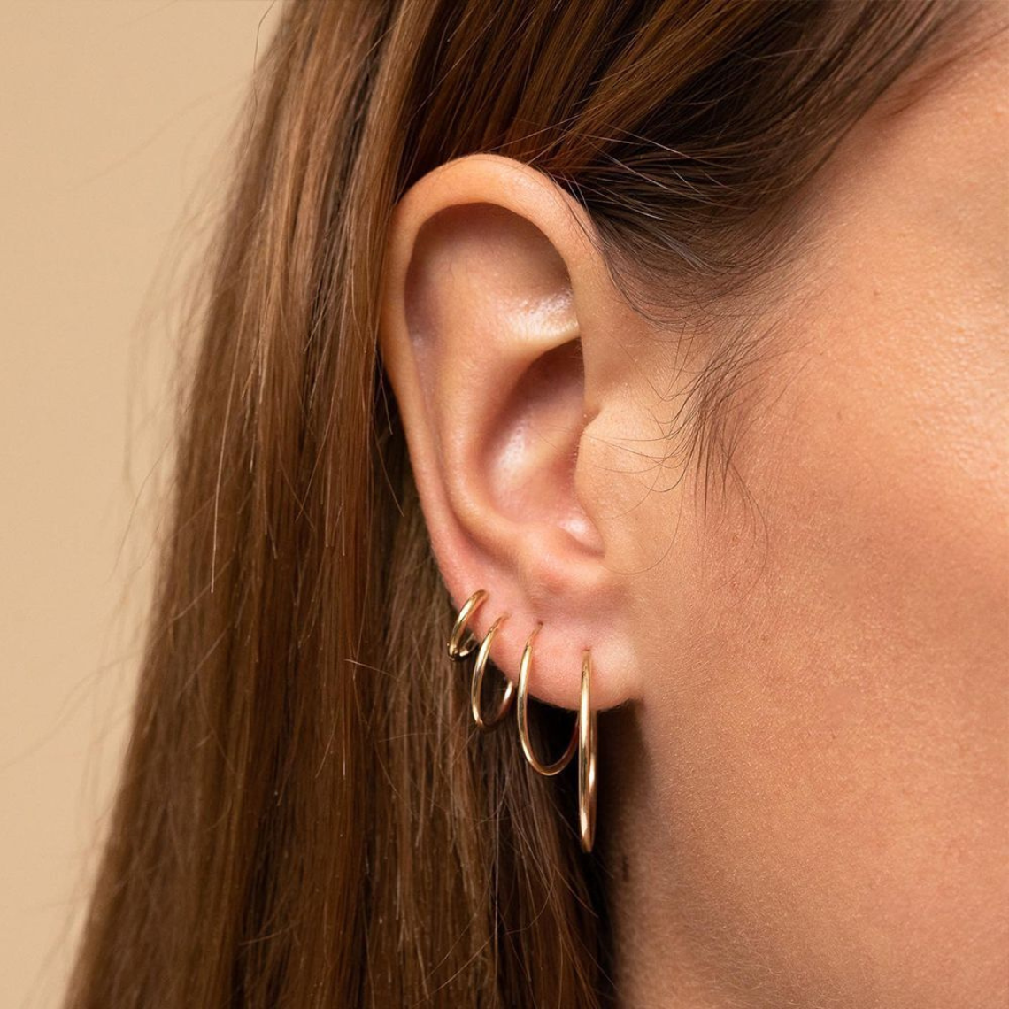 Aros livianos - Pendientes en oro y plata (set de 4)